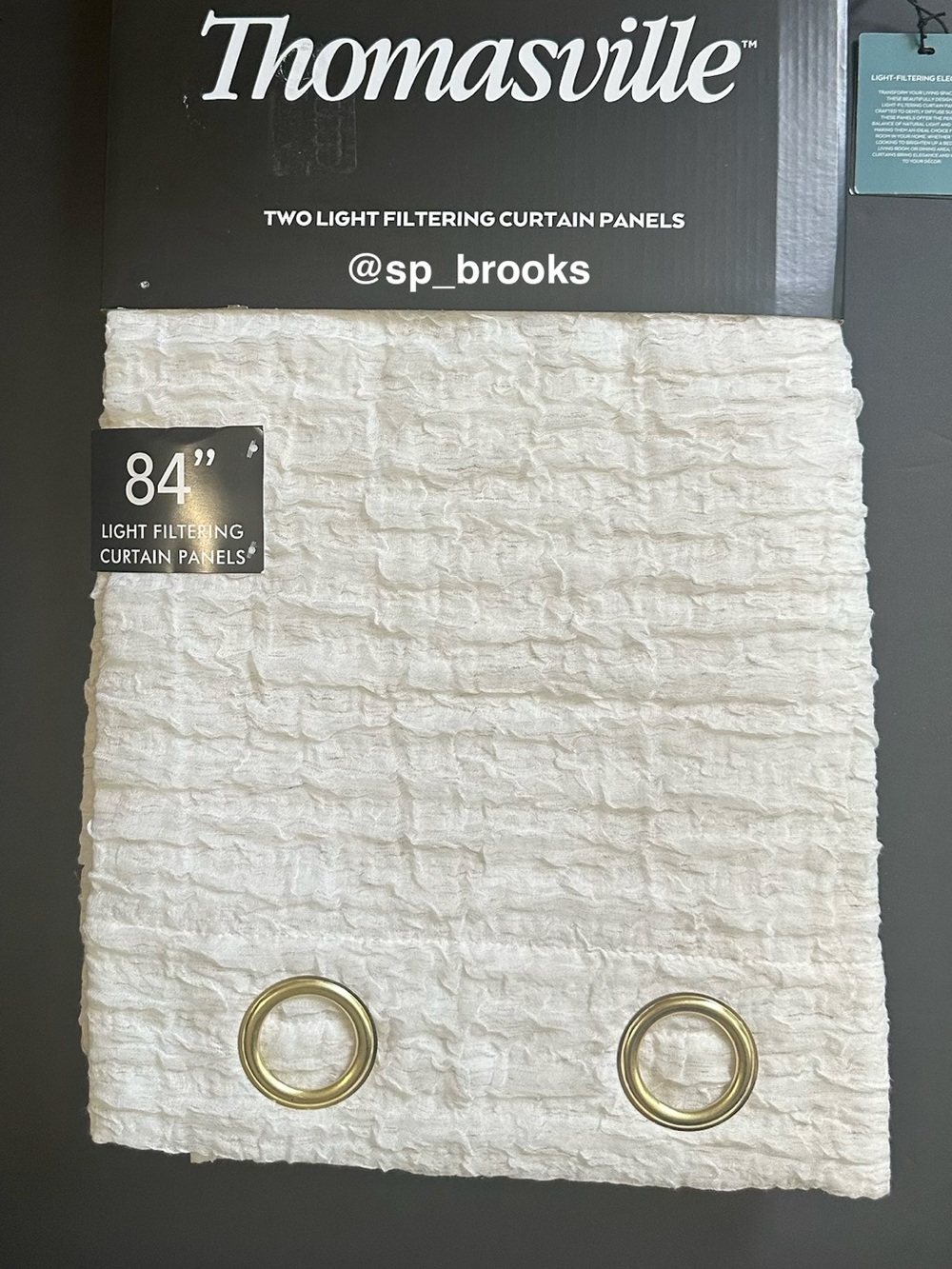 🎁2PC Thomasville Curtain Panels -37”x84”- Light Filtering Linen Blend - Grommets